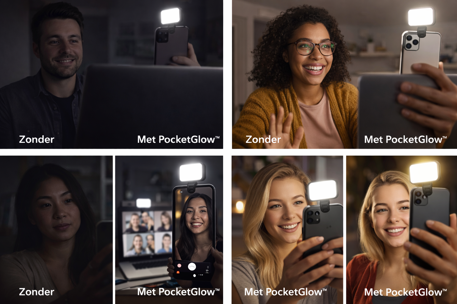 PocketGlow™ – Mini Selfie Fill Light voor Perfecte Belichting